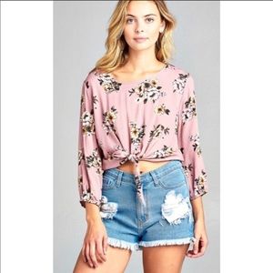 •Floral Tie Top•